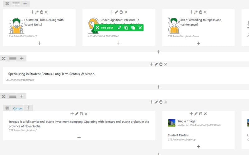 screen capture of the editor before rebuilding the theme