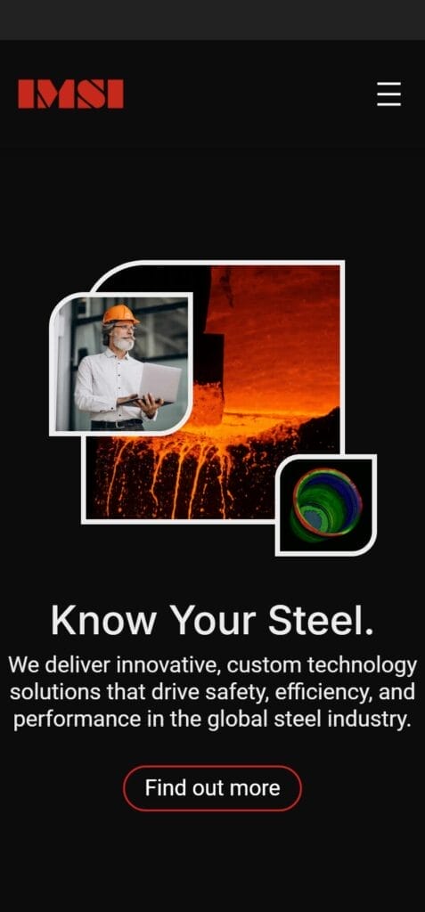 IMSI homepage on mobile after